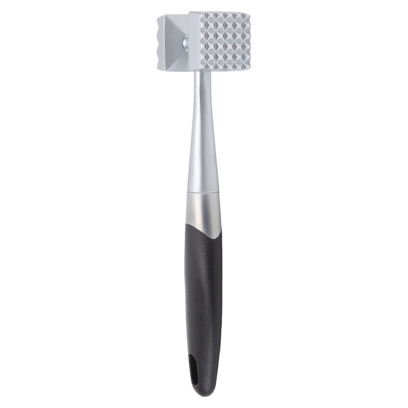 Meat Tenderizer Dual Sided Zinc Alloy Ergonomic Rubber Handle Balanced