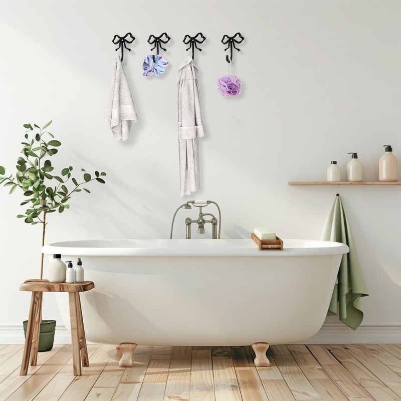 BXPTQCRY 6 PCS Cute Butterfly Wall Hooks，2.9 * 2.6in Coquette