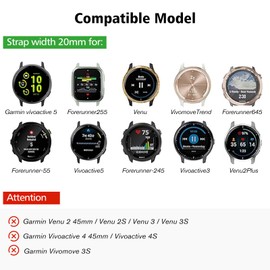 FINTIE Magnetic Braided Band Compatible with Garmin Vivoactive 5/6/Vivoactive 3, Garmin Venu/Venu Sq/Sq 2/Forerunner 55/165/645/245 Music, 20mm Stretchy Nylon Elastic Sport Strap (Smoke Violet)