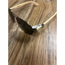 Pugs Black Sunglasses with Wood Framing