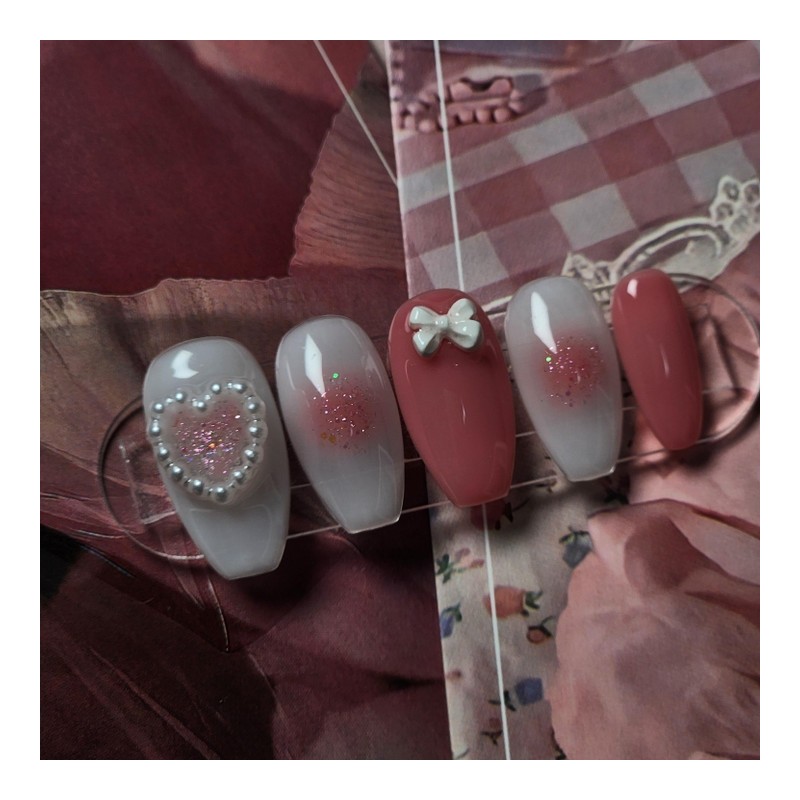 Shy Pink Cheek Nail Tips - Almond / 부끄부끄 핑크