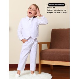 A&J DESIGN Baby Boy Baptism Outfit Christening Wedding Formal Dedication Blessing White Sui 18-24 Months