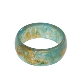 Chunky Punk Colorful Acrylic Bangle Bracelet Statement Wide Wristband Cuff Polygon Vintage Resin Tortoiseshell Bracelets for Women Irregular Acetate Mottled Jewelry Friends Gift -BLue(02)