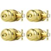 Probrico Gold Interior Door Knobs for Bedroom Bathroom, Polished Brass