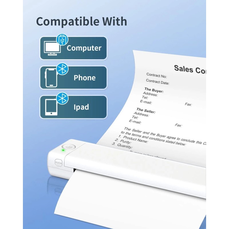 Phomemo M08F Original Portable A4 Legit Bluetooth Printer for Travel