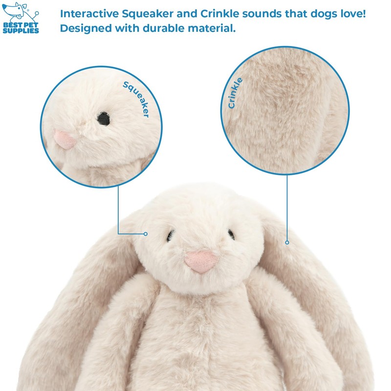 Best Pet Supplies Interactive Bunny Buddy Dog Toy with Crinkle
