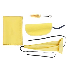 4Pcs Sax Mouthpiece Brush Kit Lightweight Portable Reliable Wiping Cloth Saxophone Cleaning Set for Sax Yellow