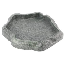 Dule Reptile Rock Food and Water Dish Feeder Bowl for Tortoise Lizard Replacement Plies (S 6.2x23.5cm)