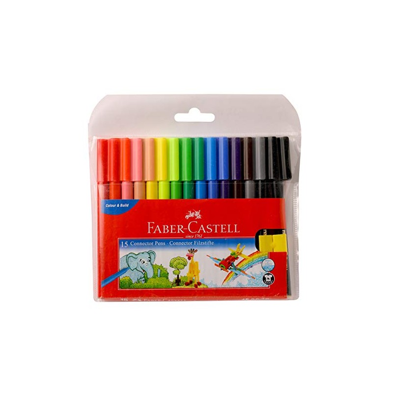 Faber Castell Sketch Pens With Clip Cap - 15 Shades
