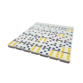 FAST WORLD SHOPPING ® Game Domino 28 Card Set Strategy and Society with Metal Packaging Double Tile Holder Six Double Six for Fun in Family and Friends