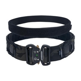 IDOGEAR SPORTS Molle Battle Belt 2 inch Quick Release Rigger Combat Belt With 1.5 Inch Inner Belt Hook and Loop (Large, Multi-camo Black)