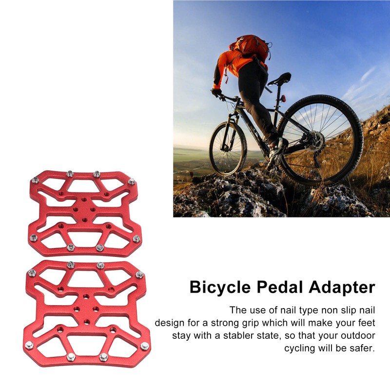 1Pair Bicycle Clipless Pedal Platform Adapters Self Lock Aluminum Alloy