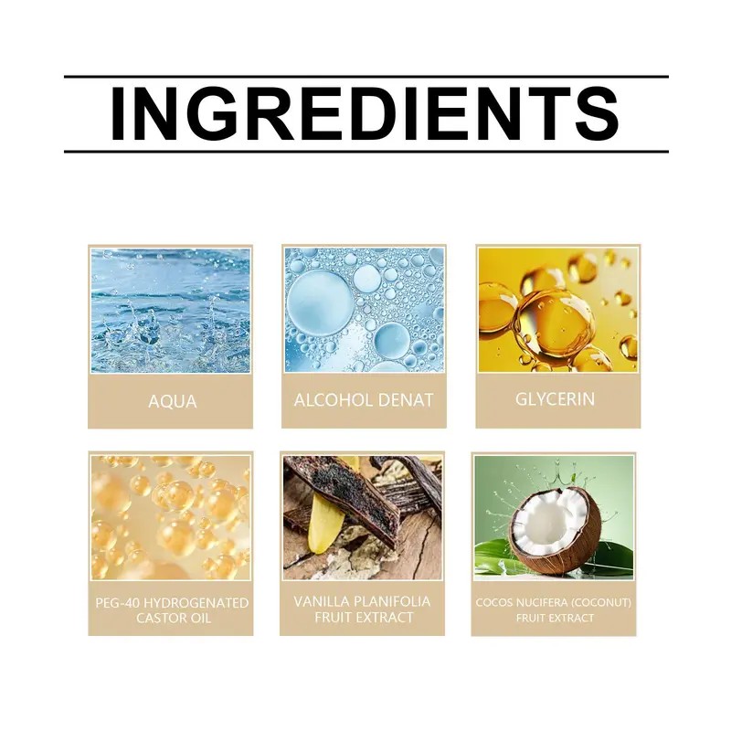 Vanilla Coconut Body Perfume Spray – Refreshing & Romantic Fragrance,