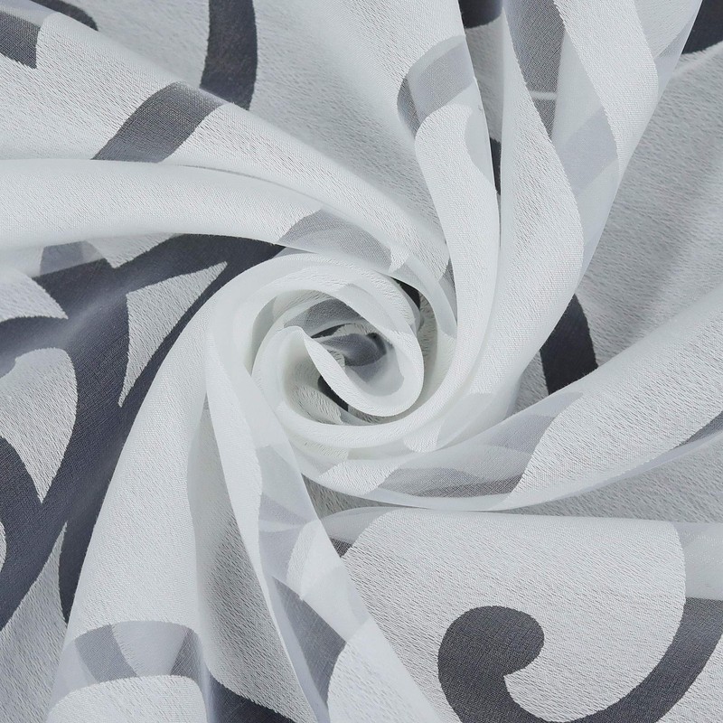 Joyswahl Jessica Roman Blind Burn-Out Curtains with Loops, White, BxH