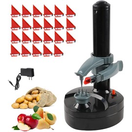 Electric Potato Peeler with 23 Replacement Blades Rotato Express Stainless Steel Automatic Rotating Fruits Fruit Potato Peeler Vegetables Cutter Apple Paring Machine Kitchen Peeling Tool