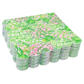 Lilly Pulitzer Disposable Decorative Paper Cocktail Napkins, Napkin Holder Refill with 40 Scalloped Napkins, Lime Feeling Good
