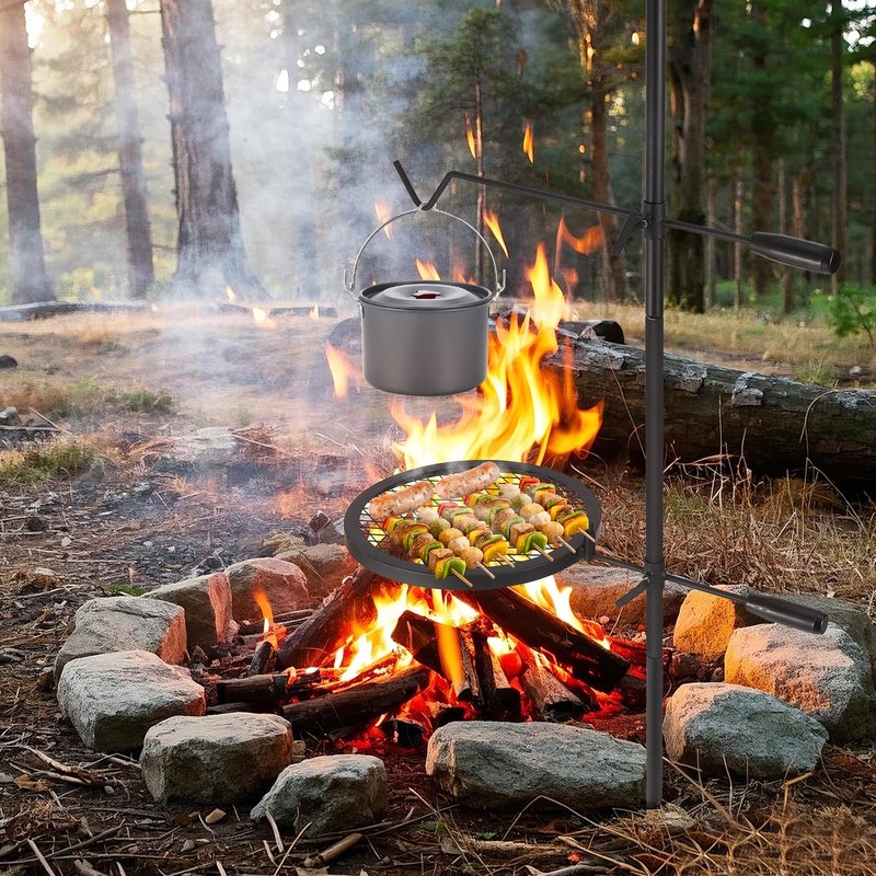 Campfire Grill Grate, 13.4 in Open Fire Grate Fire Pit,