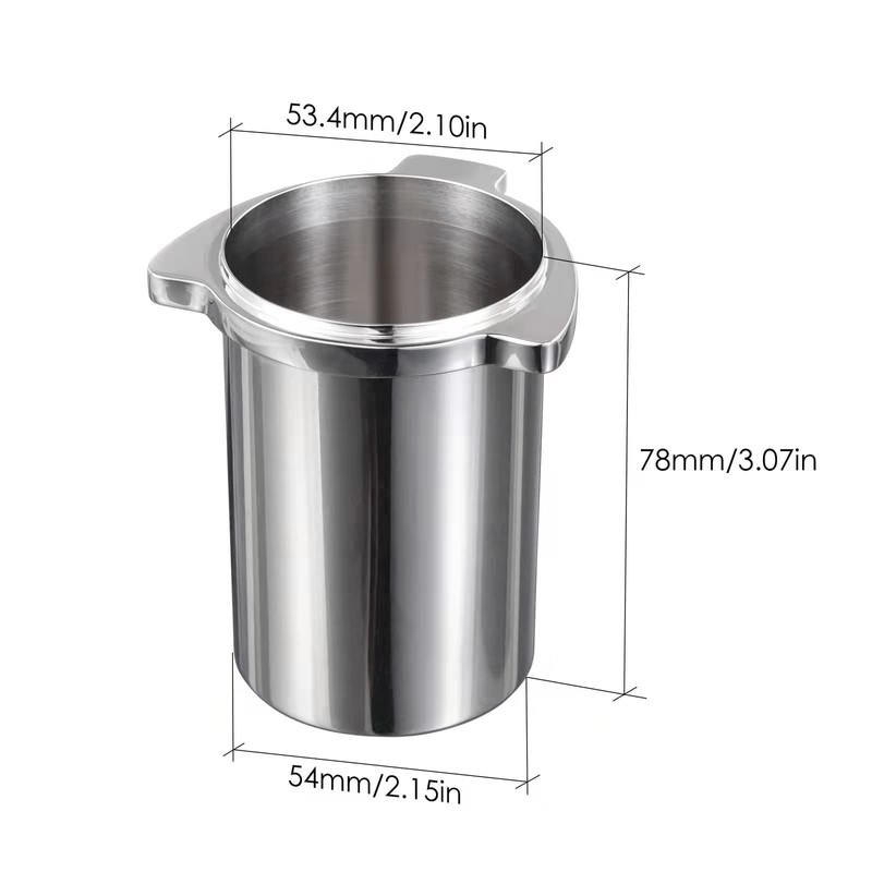 53.4mm Dosing Cup, Pavant 304 Stainless Steel Espresso Dosing Cup