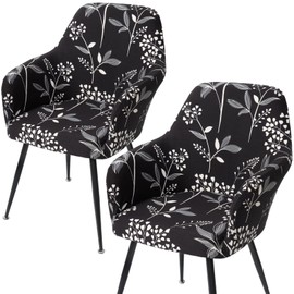 MEIVINES Chair Covers High Stretch Chair Covers Set of 2 Dining Chair Covers with Armrest Office Chair Cover Removable Chair Seat Covers for Dining Room Living Room Kitchen Hotel