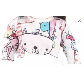 Justaskjoyce Collection Dress, White Soft Dress - Kitty Cat, Tulle Fabric Overlay, Design for 18 Dolls