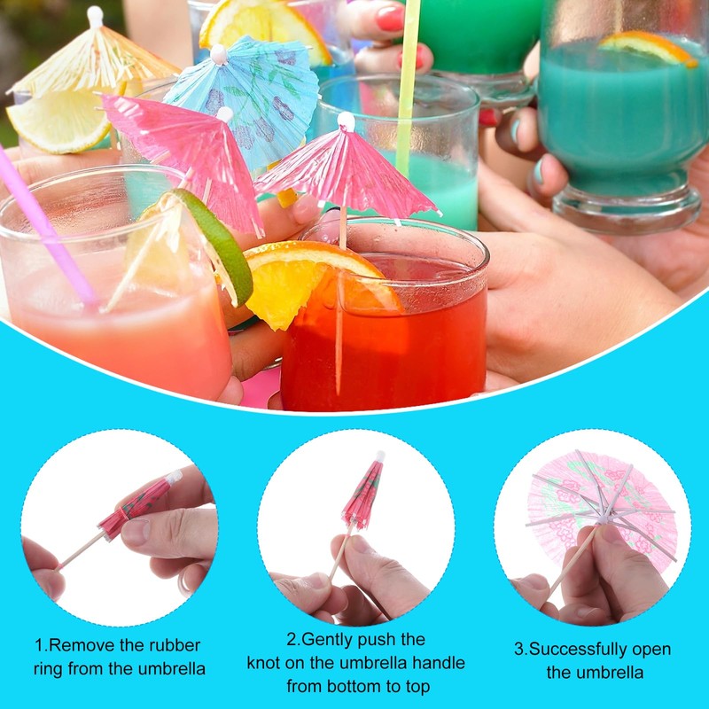MECCANIXITY 25 Pcs Mini Drink Umbrellas Cocktail,3.9 Inch Cocktail Picks