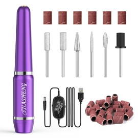JIASHENG JIASHENG USB Electric Nail Drill, Nail Drill Portable Electric Nail File for Acrylic Gel Nails,Nail Drill Kit Manicure and Pedicure Kit with Nail Drill Bits for Home and Salon Use,Dark Purple