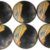 Not Available Set of 6 Striated Gold Wood Cabinet Knobs