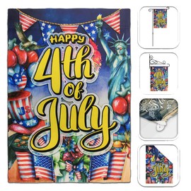 Happy 4th of July Garden Flag 12x18in Fourth of July Flag Independence Day 100D