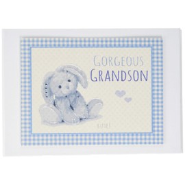 White Cotton Cards Blue 'Gorgeous Grandson' Photo Album (NRB17T), of