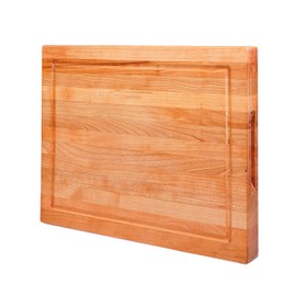 CONSDAN Wood Cutting Board for Kitchen, USA Grown Hardwood, 16 x 12, Solid Cherry Wood with Invisible Inner Handle, Prefinished with Food-Grade Oil, Suitable for Kitchen Edge Grain, 1" Thick