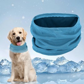 Cooling Collar for Dogs, Cooling Neckerchief Dog, Breathable Dog Neckerchiefs, Cooling Heat Dissipation Bandana, Dogs, Cool Comfortable Cooling Collar for Summer (Blue-M)