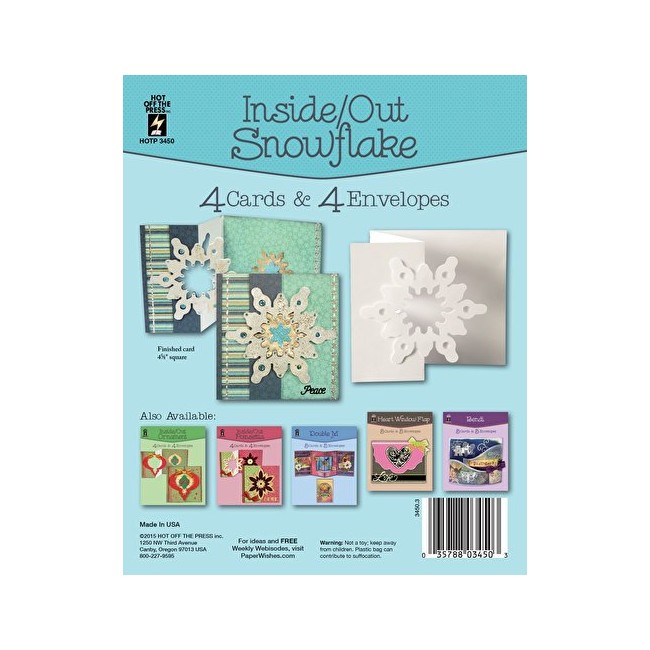 Hot Off The Press - Inside/Out Snowflake Die-Cut Cards (4-Pack)