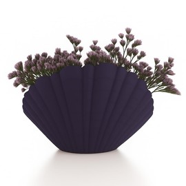 Print Level 3D Centerpieces Vase - 6.8 Inch Shell-Inspired Sea Shell Vase with 3D Printing Texture, Cute and Compact Seashell for Small Flowers or Air Plants, Made in The USA (Dark Purple)