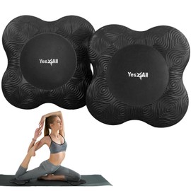 Yes4All 2PCS Yoga Knee Pads Extra Thick, Yoga Kneeling Pad for Pilates Exercise, 13/16 Inches Cushion Knees Elbow Mat Supplies for Women Men Fitness Travel, Black