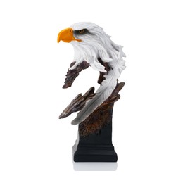 AMOIENSIS Eagle Bust Statue Decor 14 inch Resin, Eagle Scout Gifts, US Citizenship Gifts, Symbol of Freedom Bird, Realism Accent American Eagle Bird Sculpture for Home Office Table Decoration
