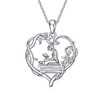 YFN 925 Sterling Silver Book Lover Necklace Reading Woman Pendant