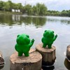 Jxueych Rebellious Frog Figurine, Tall 3.3 Inch, Cute Mini Frog