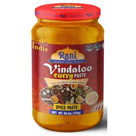 Rani Vindaloo Curry Cooking Spice Paste, Hot! 26.5oz (750g) Glass Jar ~ No Colors | All Natural | NON-GMO | Vegan | Gluten Free | Indian Origin
