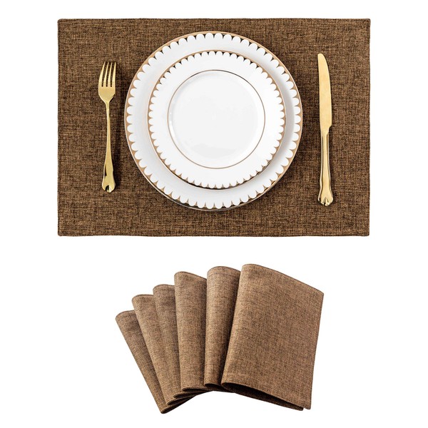 Home Brilliant Place Mats 6 Heat Resistant, Dining Table Cloth