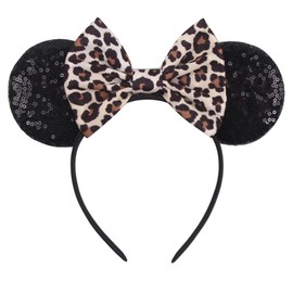 Stylish Mouse Ears Bow Headbands, Glitter Hairbands for Women Girls Kids Party Decoration Christmas Cosplay Costume