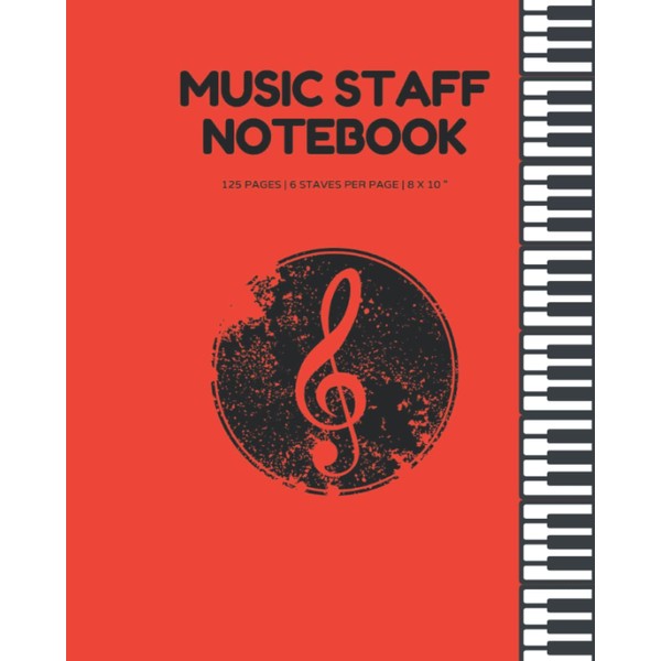 Music Staff Notebook: Music Staff Notebook | Wide Staff |