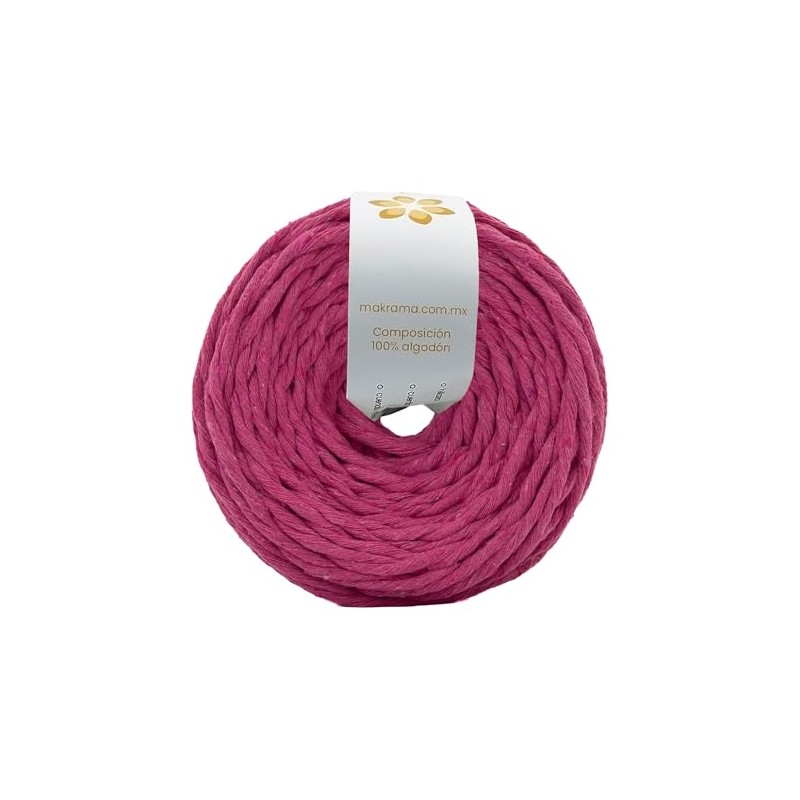 MAKRAMA Hilaza de Algodón 4mm Macramé 500g Colores (Rosa Fucsia)