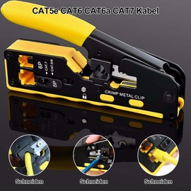 RJ45 Crimping Tool Set Network Tool: Professional Ethernet Crimping Pliers Network Connector Crimping Pliers for CAT5/CAT6/CAT7 LAN Plug Pass Through RJ45 Connector