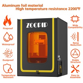 ZOOPIP 3D Printer Enclosure,Fireproof Resin 3D Printer Enclosure,Dustproof Vented Enclosure Cover with Tool Storage,Constant Temperature Protective Tent for Creality/Anycubic/Elegoo Series 3D Printer