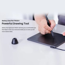 ASHATA PW201 Stylus Pen para Huion HST640 H610PROV2 HC16 HS64 HS610 GC610 H1161 H320M, Reemplazo de Lápiz Capacitivo Ergonómico, para Tablero de Dibujo