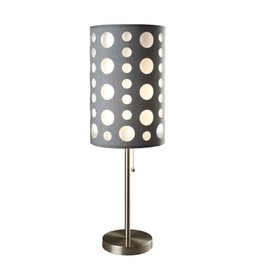 Ore International, Inc Ore International 9300T-GY-WH Modern Retro Table Lamp, 16.0" x 16.0" x 33.0", Grey/White