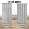 Extra Long No Hook Slub Textured Shower Curtain with Snap-in