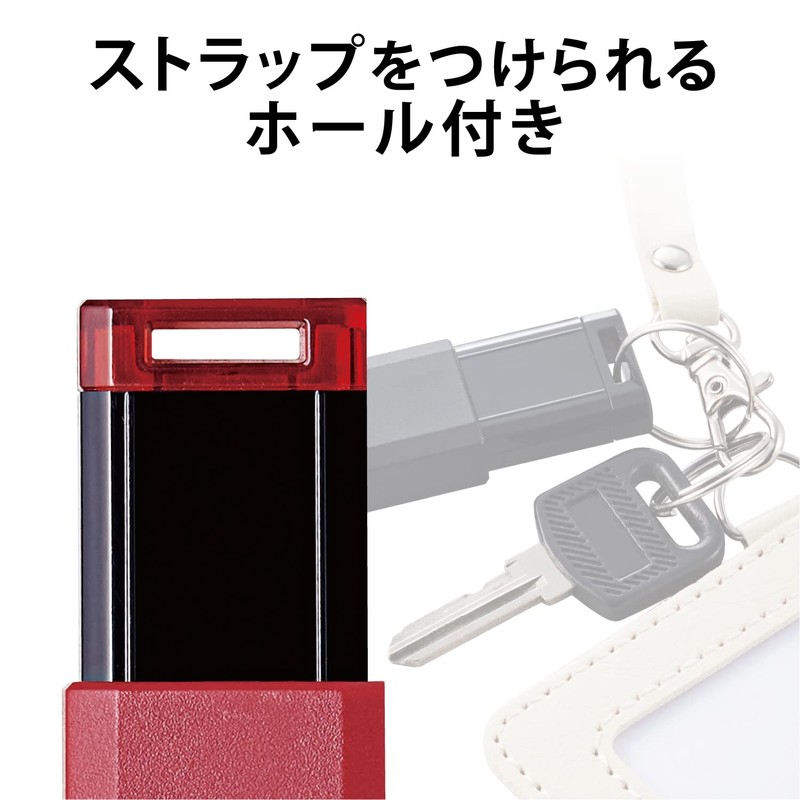 エレコム USBメモリ/USB3.1 Gen1/ノック式/オートリターン機能/64GB/レッド