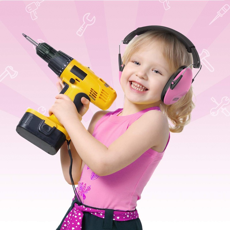 Dr.meter Ear Muffs for Noise Reduction, Pink+Black & Orange