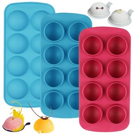 Set of 3, Silicone Chocolate Candy Molds, findTop Round Sphere Baking Molds for Cordial Truffle, Jello Pudding Ball Ice Cube Peanut Butter